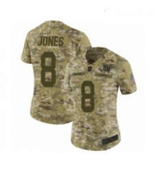 Womens New York Giants 8 Daniel Jones Limited Camo 2018 Salute to Service Football Jersey