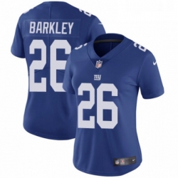 Womens Nike New York Giants 26 Saquon Barkley Royal Blue Team Color Vapor Untouchable Elite Player NFL Jersey