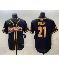Men Washington Commanders 21 Sean Taylor Black Limited Stitched Baseball Jersey Men Washington Commanders 21 Sean Taylor Black Limited Stitched Baseball Jersey