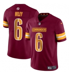 Men Washington Commanders 6 Michael Wiley Burgundy 2024 Vapor Limited Stitched Football Jersey