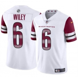 Men Washington Commanders 6 Michael Wiley White 2024 Vapor Limited Stitched Football Jersey