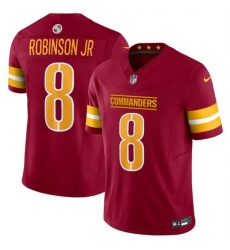 Men Washington Commanders 8 Brian Robinson Jr Burgundy 2024 F U S E Vapor Limited Stitched Football Jersey