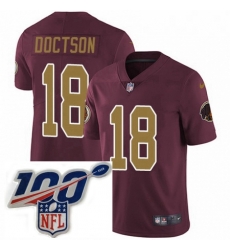 Mens Nike Washington Redskins 18 Josh Doctson Burgundy RedGold Number Alternate 80TH Anniversary Vapor Untouchable Limited Stitched 100th anniversary Neck 