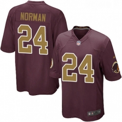 Mens Nike Washington Redskins 24 Josh Norman Game Burgundy RedGold Number Alternate 80TH Anniversary NFL Jersey