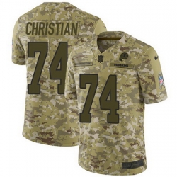 Nike Redskins #74 Geron Christian Camo Mens Stitched NFL Limited 2018 Salute To Service Jersey