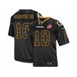 Nike Washington Redskins 10 Robert Griffin III Black Elite 80TH Patch Lights Out Fashion NFL Jersey