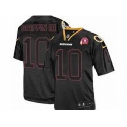 Nike Washington Redskins 10 Robert Griffin III Black Elite Lights Out 80TH Patch NFL Jersey