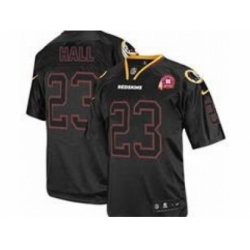 Nike Washington Redskins 23 DeAngelo Hall Black Elite 80TH Patch Lights Out NFL Jersey