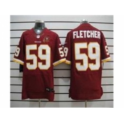 Nike Washington Redskins 59 London Fletcher Red Elite 80TH Patch NFL Jersey