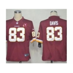 Nike Washington Redskins 83 Fred Davis Red Game 80TH Patch NFL Jersey