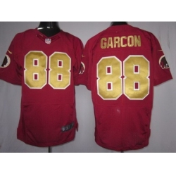 Nike Washington Redskins 88 Pierre Garcon Red Elite Gold Number NFL Jersey