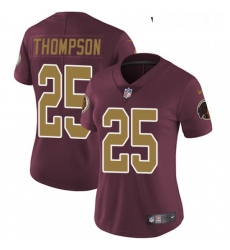 Womens Nike Washington Redskins 25 Chris Thompson Burgundy RedGold Number Alternate 80TH Anniversary Vapor Untouchable Limited Player NFL Jersey