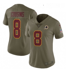 Womens Nike Washington Redskins 8 Kirk Cousins Limited Olive 2017 Salute to Service NFL Jersey