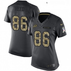 Womens Nike Washington Redskins 86 Jordan Reed Limited Black 2016 Salute to Service NFL Jersey