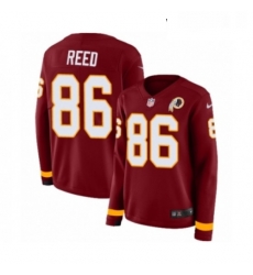 Womens Nike Washington Redskins 86 Jordan Reed Limited Burgundy Therma Long Sleeve NFL Jersey