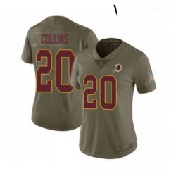 Womens Washington Redskins 20 Landon Collins Limited Olive 2017 Salute to Service Football Jersey