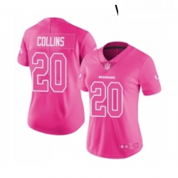 Womens Washington Redskins 20 Landon Collins Limited Pink Rush Fashion Football Jersey