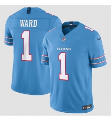 Men Tennessee Titans 1 Cameron Ward Light Blue 2026 F U S E Vapor Limited Stitched Football Jersey Men Tennessee Titans 1 Cameron Ward Light Blue 2026 F U S E Vapor Limited Stitched Football Jersey