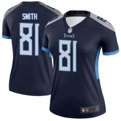 Women Tennessee Titans 81 Jonnu Smith Legend Navy Vapor Limited Jersey