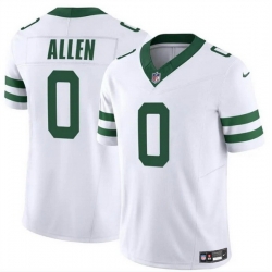 Men New York Jets 0 Braelon Allen White 2024 F U S E  Vapor Limited Stitched Jersey