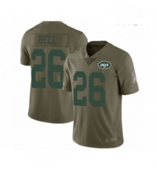 Mens New York Jets 26 Le Veon Bell Limited Olive 2017 Salute to Service Football Jersey