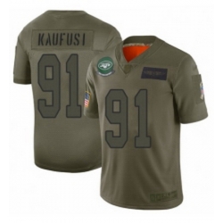 Womens New York Jets 91 Bronson Kaufusi Limited Camo 2019 Salute to Service Football Jersey