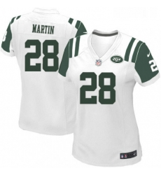 Womens Nike New York Jets 28 Curtis Martin Game White NFL Jersey