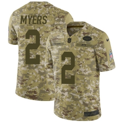 Youth Nike Jets 2 Jason Myers Camo Stitched NFL Limited 2018 Salute to Service Jersey