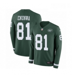 Youth Nike New York Jets 81 Quincy Enunwa Limited Green Therma Long Sleeve NFL Jersey