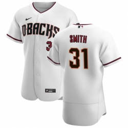 Men Arizona Diamondbacks 31 Caleb Smith Men Nike White Crimson Flex Base Home Team MLB Jersey