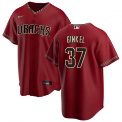 Men Arizona Diamondbacks 37 Kevin Ginkel Red Cool Base Stitched Baseball Jersey