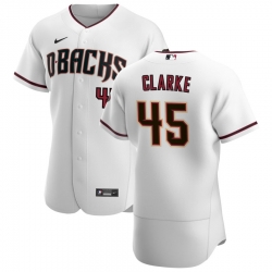 Men Arizona Diamondbacks 45 Taylor Clarke Men Nike White Crimson Flex Base Home Team MLB Jersey