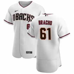 Men Arizona Diamondbacks 61 Silvino Bracho Men Nike White Crimson Flex Base Home Team MLB Jersey