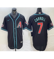 Men Arizona Diamondbacks 7 Corbin Carroll Black 2024 Stitched Cool Base Nike Jersey