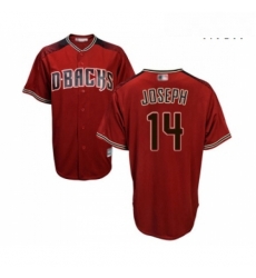 Mens Arizona Diamondbacks 14 Caleb Joseph Replica Red Brick Alternate Cool Base Baseball Jersey 