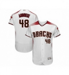 Mens Arizona Diamondbacks 48 Abraham Almonte White Home Authentic Collection Flex Base Baseball Jersey