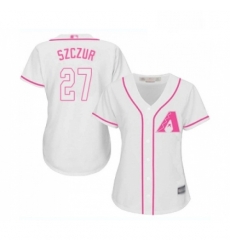 Womens Arizona Diamondbacks 27 Matt Szczur Replica White Fashion Baseball Jersey 