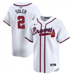 Men Atlanta Braves 2 Jorge Soler White 2024 Home Limited Stitched Baseball Jersey