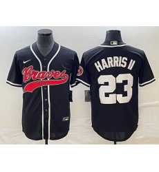 Men Atlanta Braves 23 Michael Harris II Black Cool Base Stitched Baseball Jersey