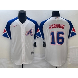 Men's Atlanta Braves #16 Travis dArnaud White 2023 City Connect Cool Base Stitched Jersey