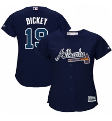 Womens Majestic Atlanta Braves 19 RA Dickey Replica Blue Alternate Road Cool Base MLB Jersey