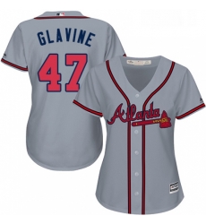 Womens Majestic Atlanta Braves 47 Tom Glavine Authentic Grey Road Cool Base MLB Jersey