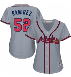 Womens Majestic Atlanta Braves 52 Jose Ramirez Replica Grey Road Cool Base MLB Jersey 