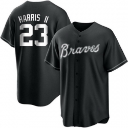 Women's Replica Michael Harris II Atlanta Braves White Black Jersey