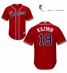 Youth Majestic Atlanta Braves 19 Scott Kazmir Authentic Red Alternate Cool Base MLB Jersey 