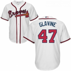 Youth Majestic Atlanta Braves 47 Tom Glavine Authentic White Home Cool Base MLB Jersey