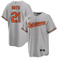 Men Baltimore Orioles 21 Austin Hays Grey Cool Base Stitched Jersey