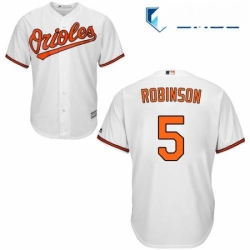 Mens Majestic Baltimore Orioles 5 Brooks Robinson Replica White Home Cool Base MLB Jersey