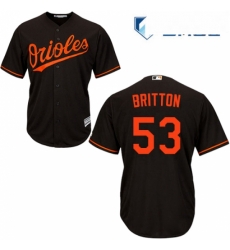 Mens Majestic Baltimore Orioles 53 Zach Britton Replica Black Alternate Cool Base MLB Jersey