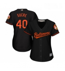 Womens Baltimore Orioles 40 Jesus Sucre Replica Black Alternate Cool Base Baseball Jersey 